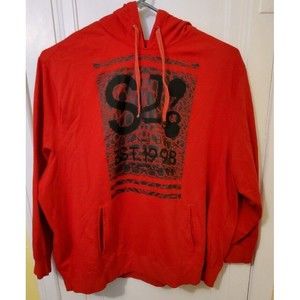 Sean John Mens Hoodie Size 6XB Sweatshirt Red SJ 98 Graphic Hip Hop Vintage 90s